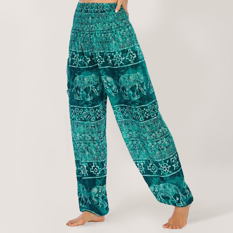 Olivenorma Elephant Yoga Pants Viscose Women's Elastic Waist Harem Pants