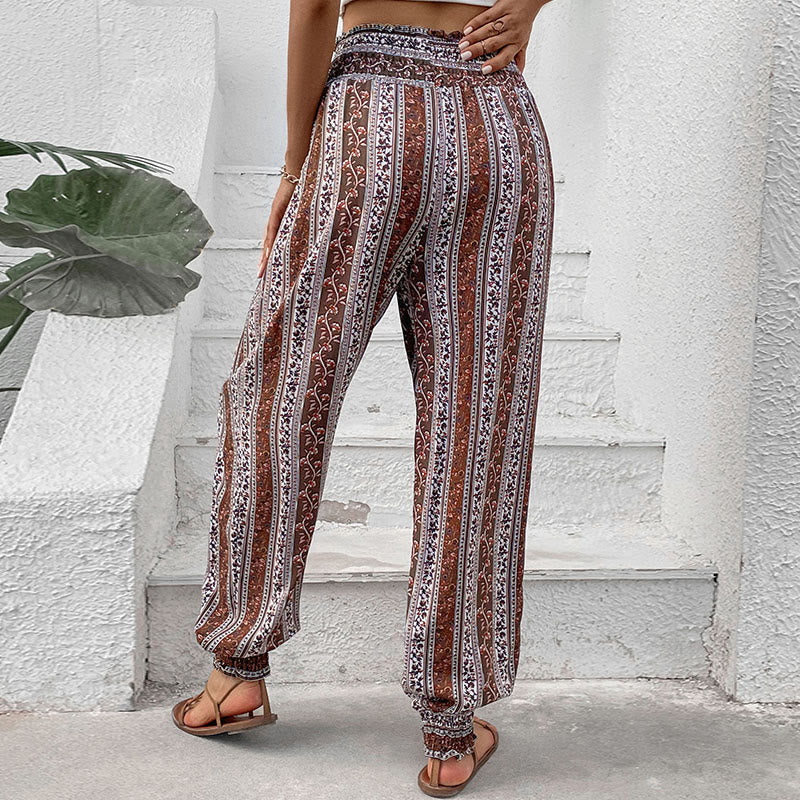 Olivenorma Boho Stripe Viscose Harem Pants