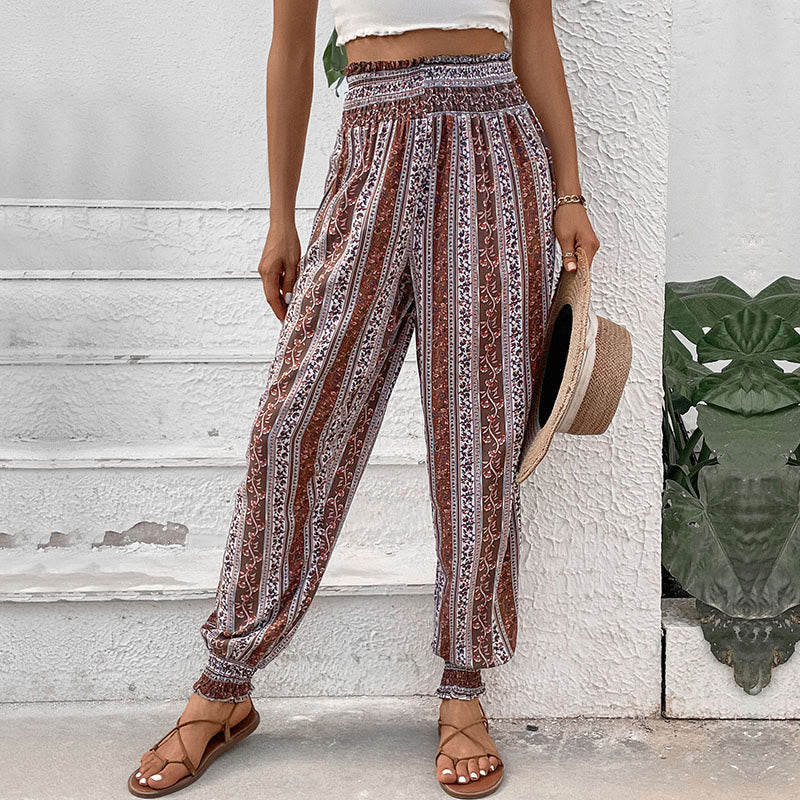 Olivenorma Boho Stripe Viscose Harem Pants