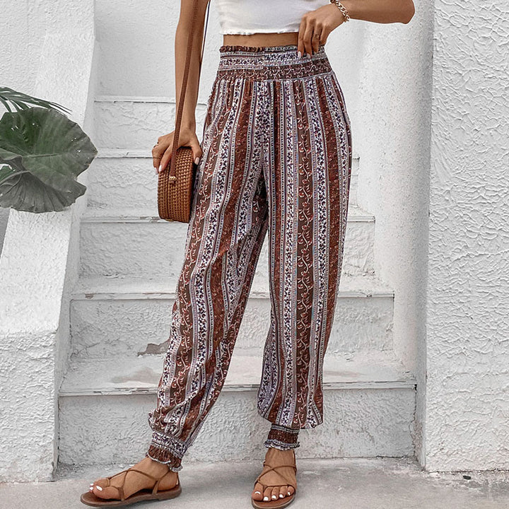 Olivenorma Boho Stripe Viscose Harem Pants
