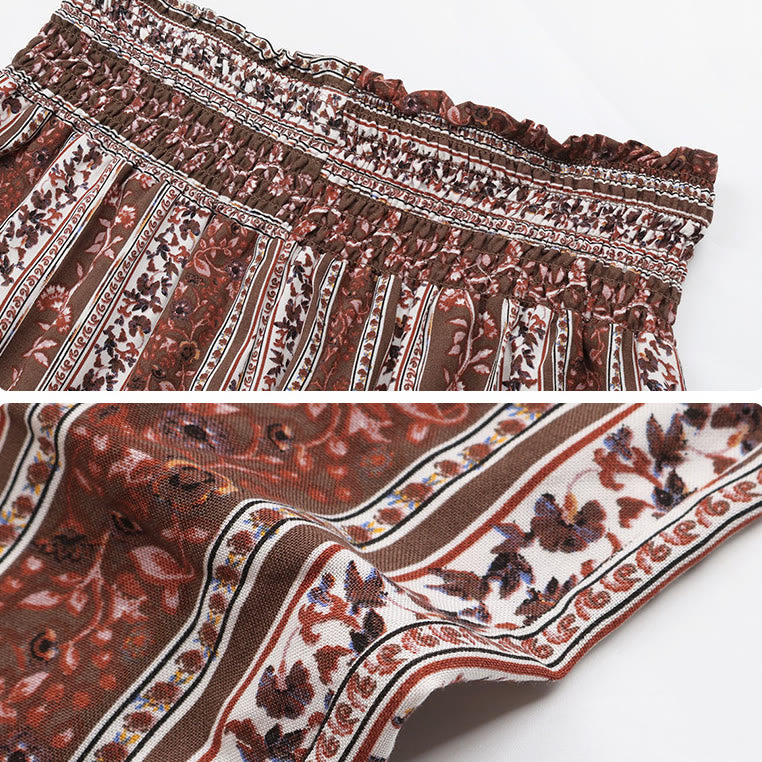 Olivenorma Boho Stripe Viscose Harem Pants