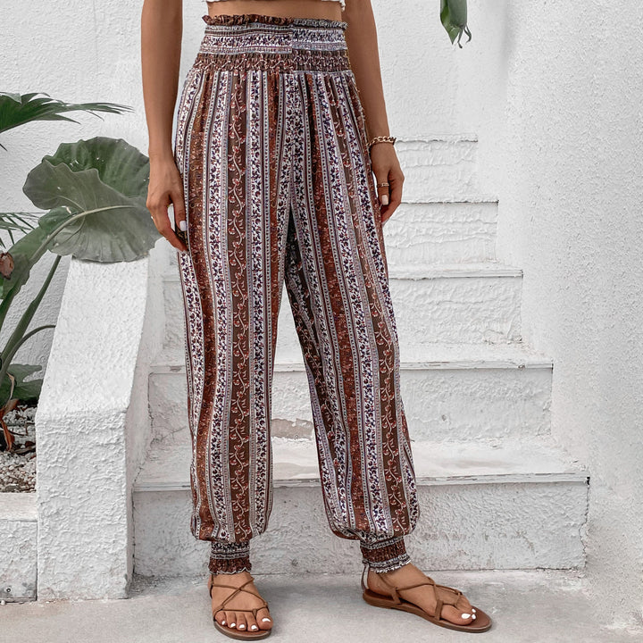 Olivenorma Boho Stripe Viscose Harem Pants