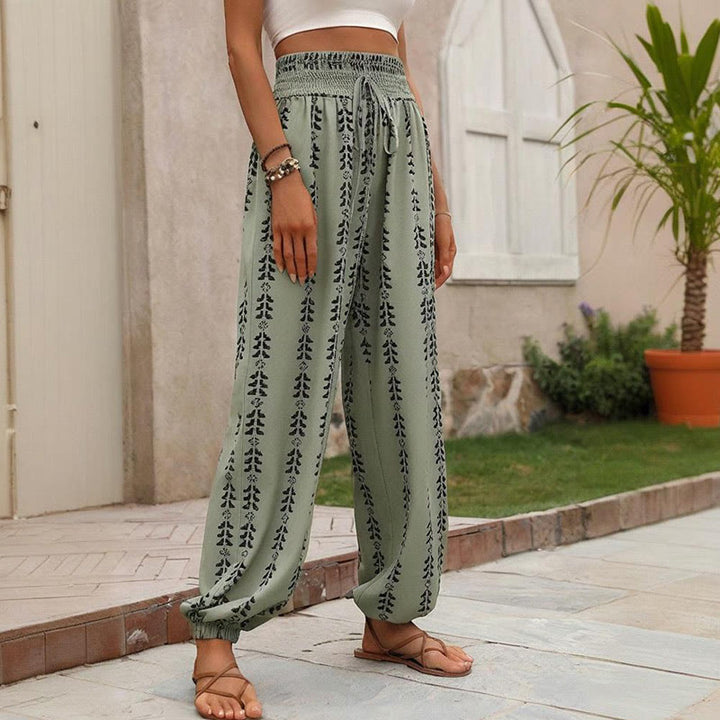 Olivenorma Flowy Print Harem Polyester Pants