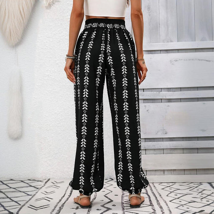 Olivenorma Flowy Print Harem Polyester Pants