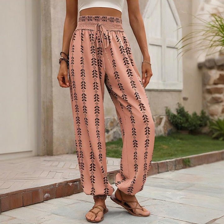 Olivenorma Flowy Print Harem Polyester Pants