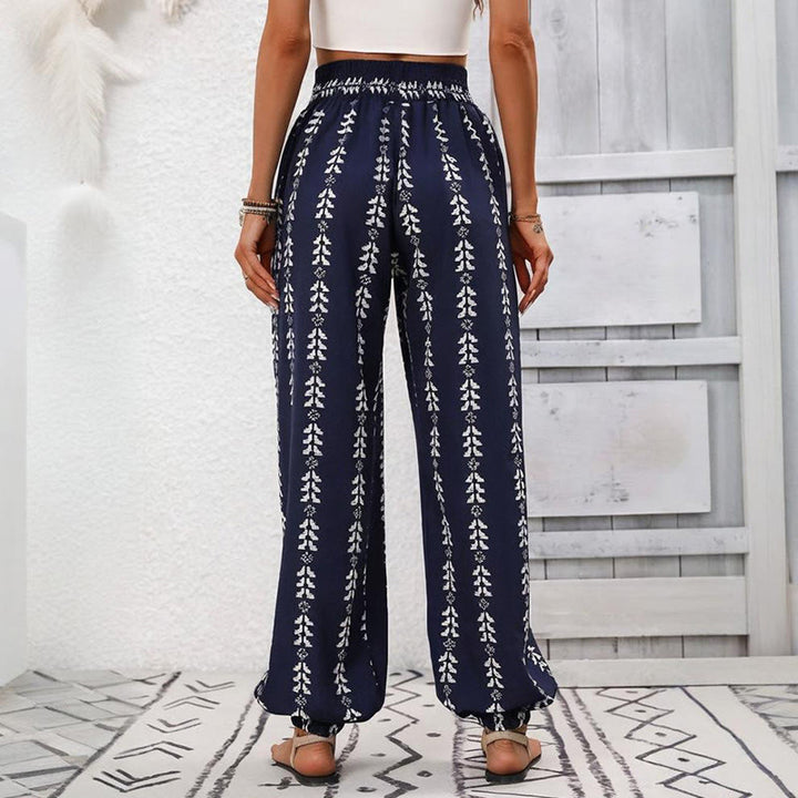 Olivenorma Flowy Print Harem Polyester Pants