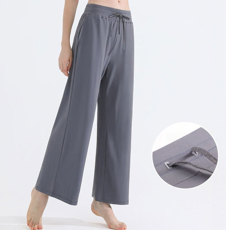 Olivenorma Plain Color Casual Loose Wide-Leg Brushed Women's Pants