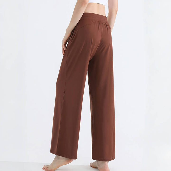 Olivenorma Plain Color Casual Loose Wide-Leg Brushed Women's Pants