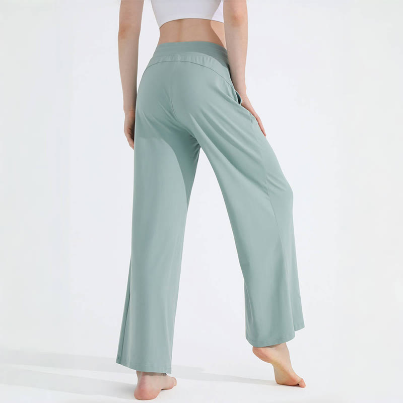 Olivenorma Plain Color Casual Loose Wide-Leg Brushed Women's Pants