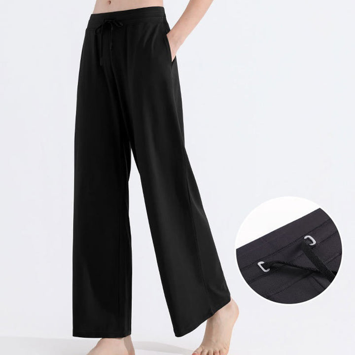 Olivenorma Plain Color Casual Loose Wide-Leg Brushed Women's Pants