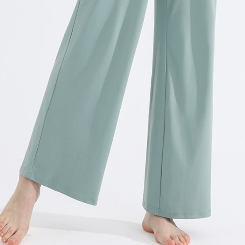 Olivenorma Plain Color Casual Loose Wide-Leg Brushed Women's Pants