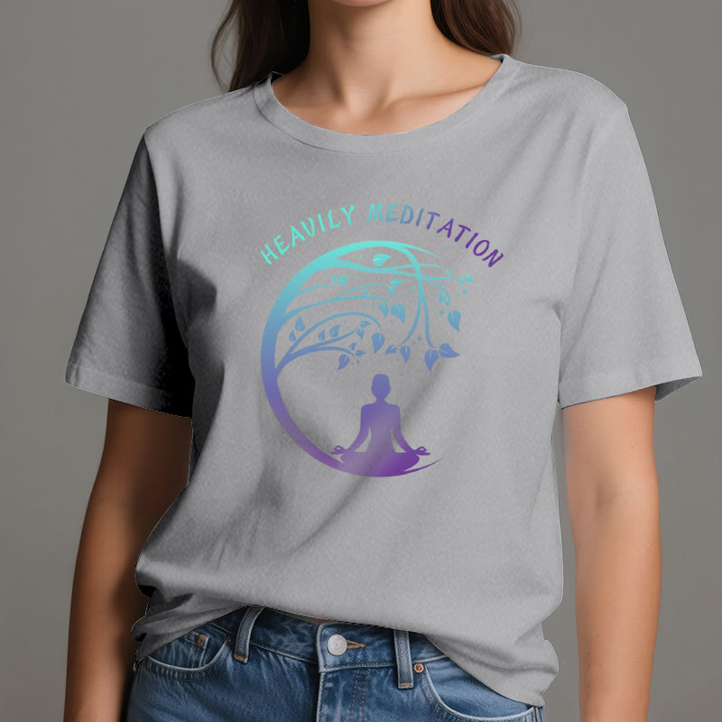 Olivenorma "HEAVILY MEDITATION" Tree of Life Yoga T-Shirt  - image 10