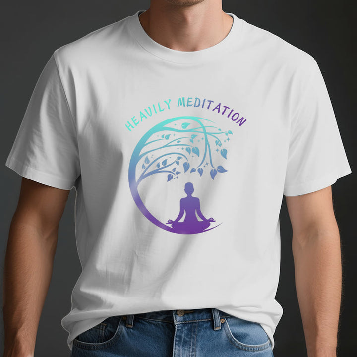 Olivenorma "HEAVILY MEDITATION" Tree of Life Yoga T-Shirt  - image 4