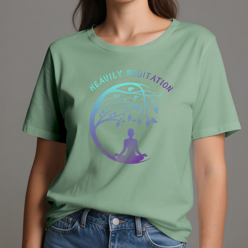 Olivenorma "HEAVILY MEDITATION" Tree of Life Yoga T-Shirt  - image 20
