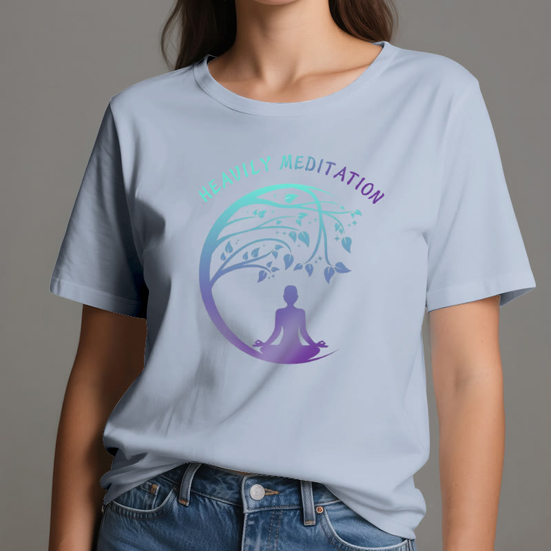 Olivenorma "HEAVILY MEDITATION" Tree of Life Yoga T-Shirt  - image 14