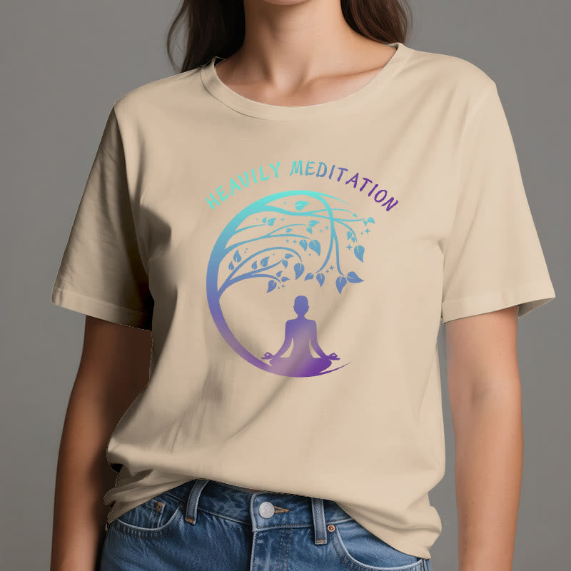 Olivenorma "HEAVILY MEDITATION" Tree of Life Yoga T-Shirt  - image 12