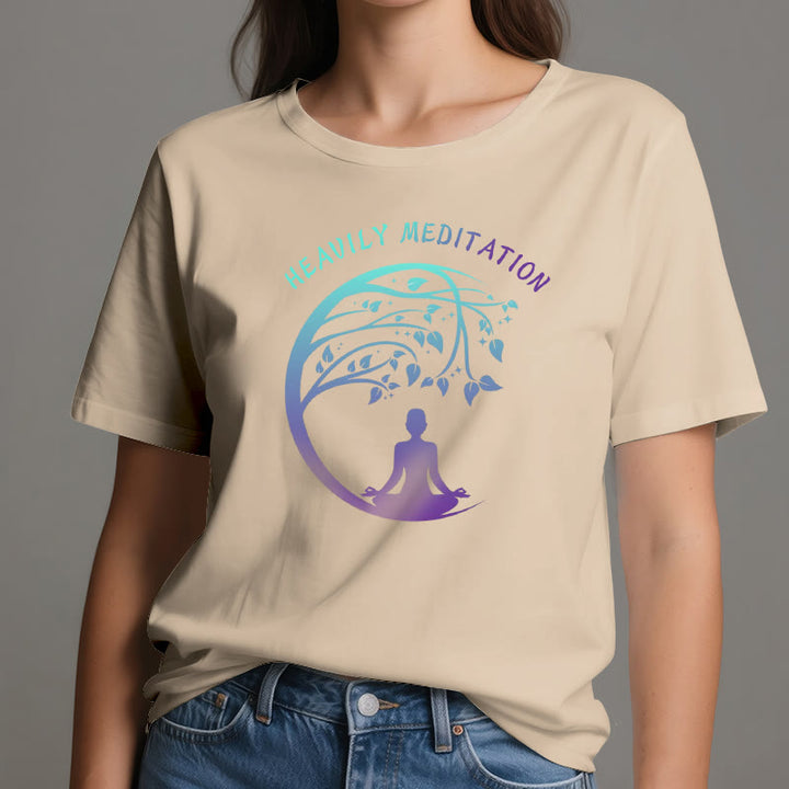 Olivenorma "HEAVILY MEDITATION" Tree of Life Yoga T-Shirt  - image 12
