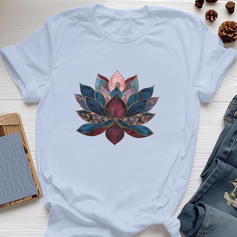 Olivenorma Lotus Flower Buddhism Zen T-Shirt
