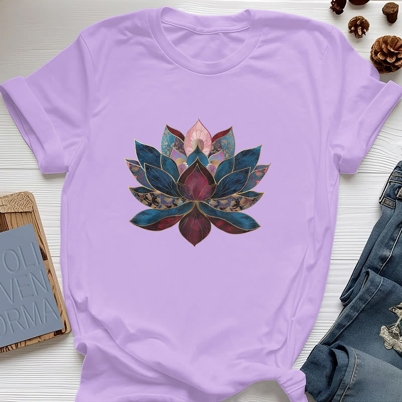 Olivenorma Lotus Flower Buddhism Zen T-Shirt