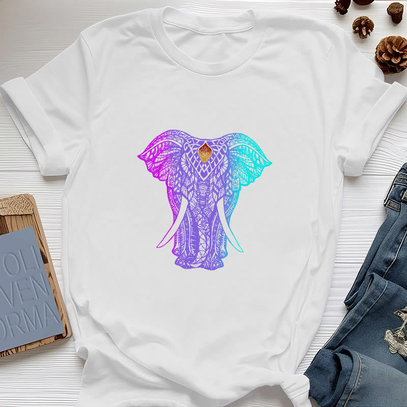 Olivenorma Mandala Elephant Yoga T-Shirt
