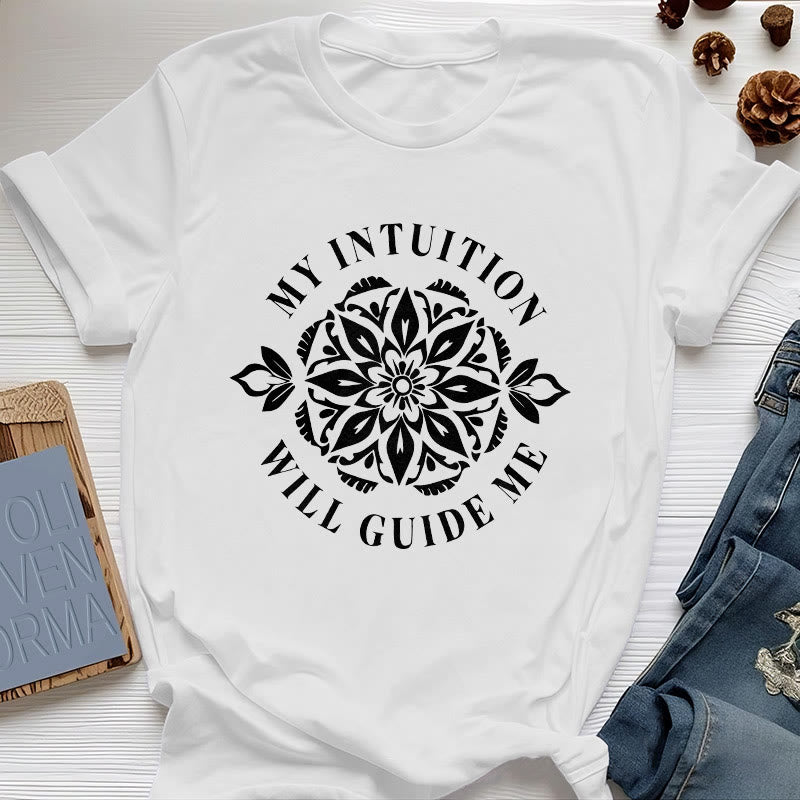 Olivenorma "MY INTUITION WILL GUIDE ME" Floral T-Shirt - White - 2XL - image 6