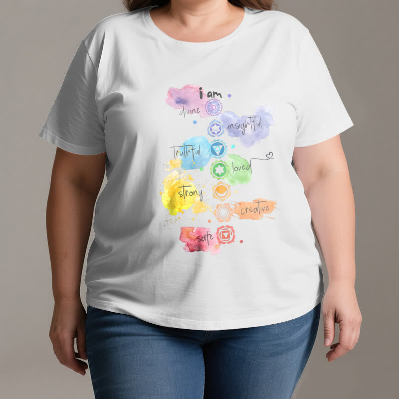Olivenorma "I AM" 7 Chakra Energy Yoga T-Shirt - image 3