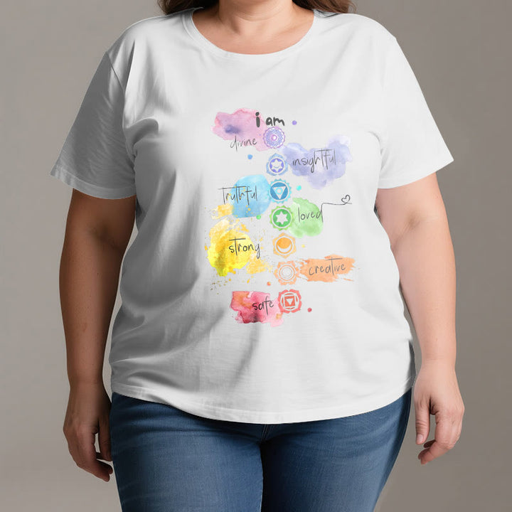 Olivenorma "I AM" 7 Chakra Energy Yoga T-Shirt - image 3