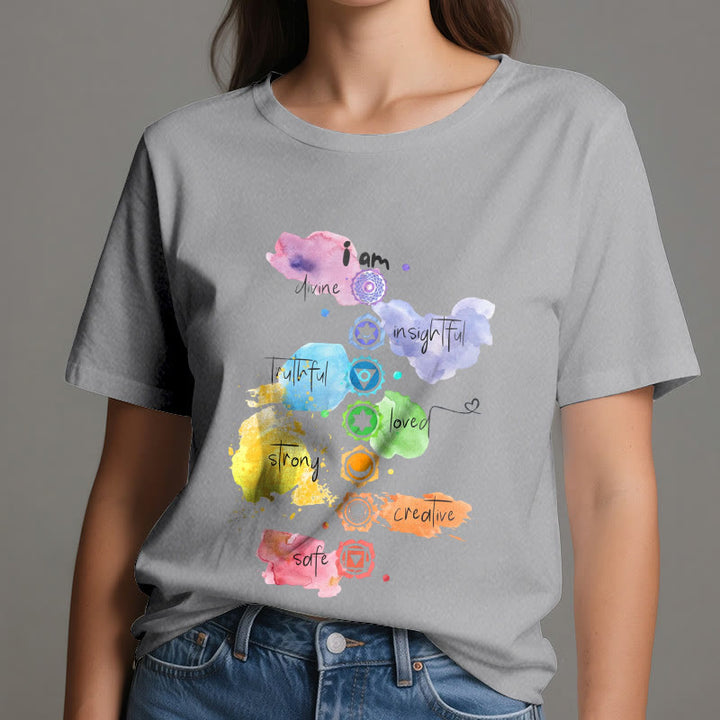 Olivenorma "I AM" 7 Chakra Energy Yoga T-Shirt - image 9