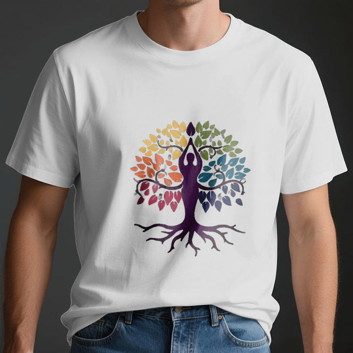 Olivenorma Yoga Tree Spiritual Cotton Tee T-Shirt - image 4