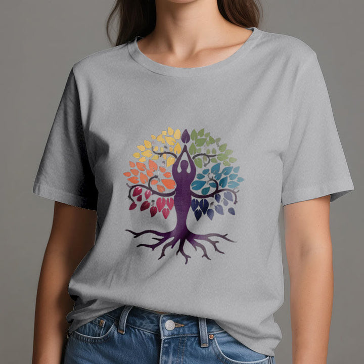 Olivenorma Yoga Tree Spiritual Cotton Tee T-Shirt - image 9