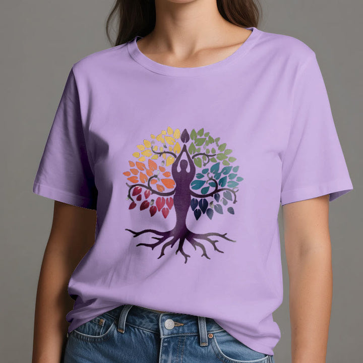 Olivenorma Yoga Tree Spiritual Cotton Tee T-Shirt - image 17