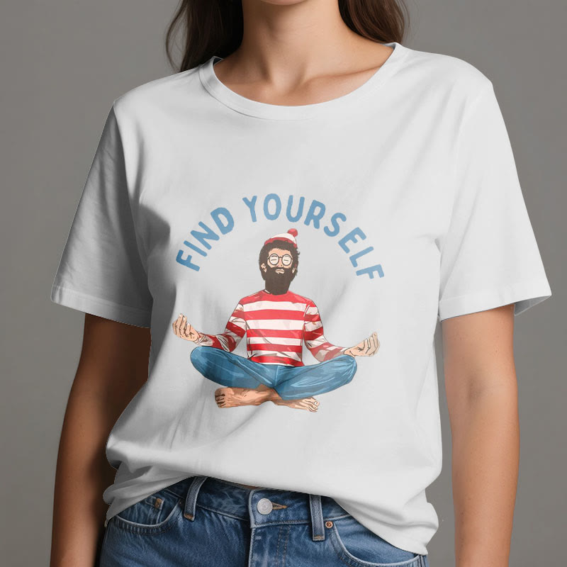 Olivenorma "FIND YOURSELF" Meditation Spiritual Cotton Tee T-Shirt - image 7