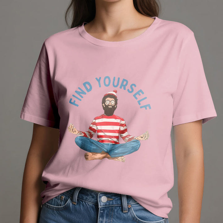 Olivenorma "FIND YOURSELF" Meditation Spiritual Cotton Tee T-Shirt - image 17