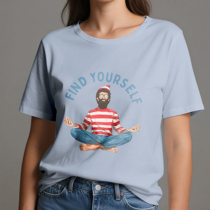 Olivenorma "FIND YOURSELF" Meditation Spiritual Cotton Tee T-Shirt - image 15