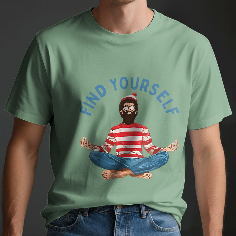 Olivenorma "FIND YOURSELF" Meditation Spiritual Cotton Tee T-Shirt - image 4