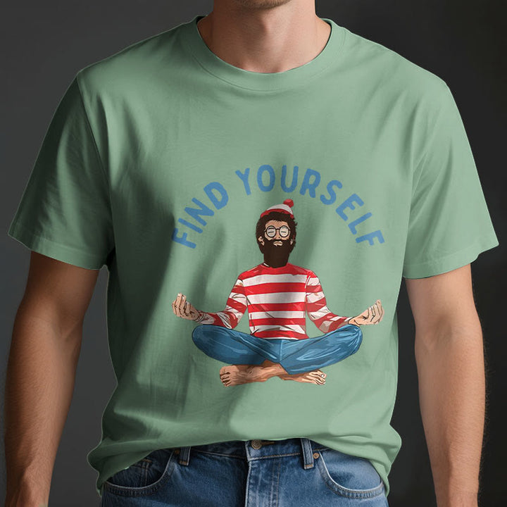 Olivenorma "FIND YOURSELF" Meditation Spiritual Cotton Tee T-Shirt - image 4
