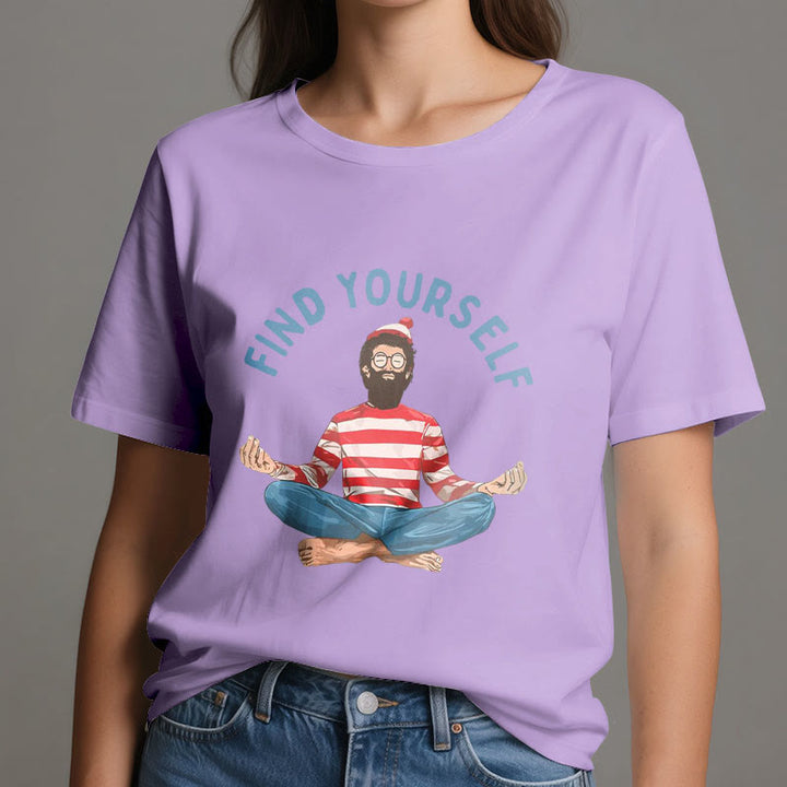 Olivenorma "FIND YOURSELF" Meditation Spiritual Cotton Tee T-Shirt - image 19