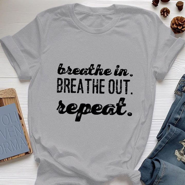 Olivenorma "BREATHE IN, BREATHE OUT" Meditation Spiritual Tee T-Shirt - Gray - 2XL - image 8