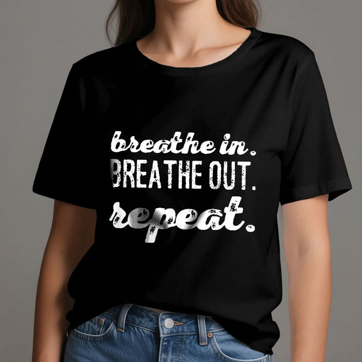 Olivenorma "BREATHE IN, BREATHE OUT" Meditation Spiritual Tee T-Shirt - image 2
