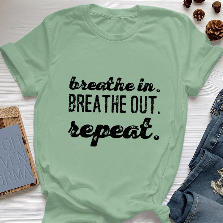 Olivenorma "BREATHE IN, BREATHE OUT" Meditation Spiritual Tee T-Shirt - Light Green - 2XL - image 18