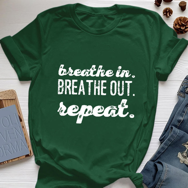 Olivenorma "BREATHE IN, BREATHE OUT" Meditation Spiritual Tee T-Shirt - Dark Green - 2XL - image 20