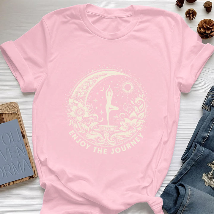 Olivenorma "ENJOY THE JOURNEY" Yoga Spiritual Tee T-Shirt - Pink - 2XL - image 16
