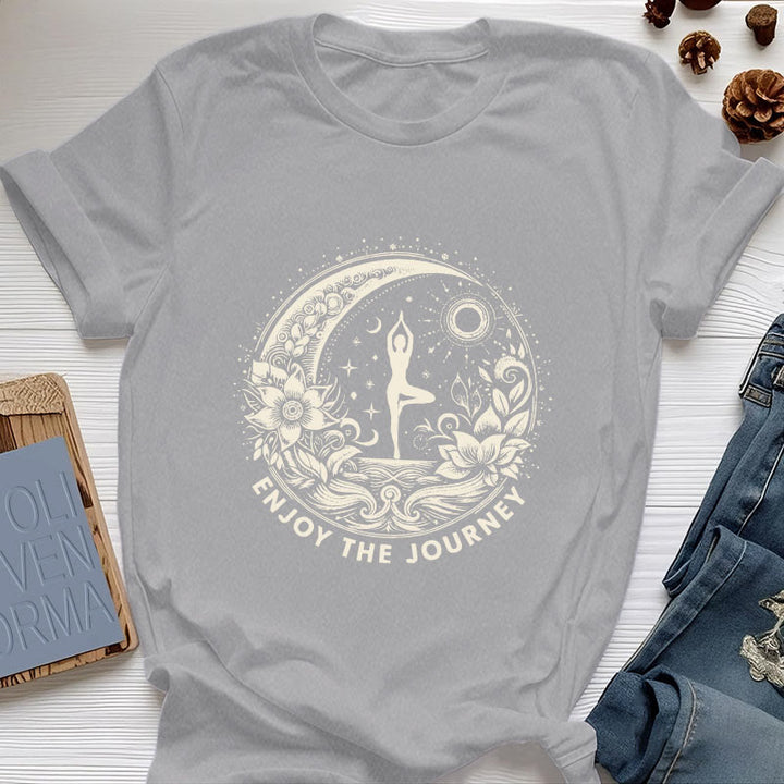 Olivenorma "ENJOY THE JOURNEY" Yoga Spiritual Tee T-Shirt - Gray - 2XL - image 10