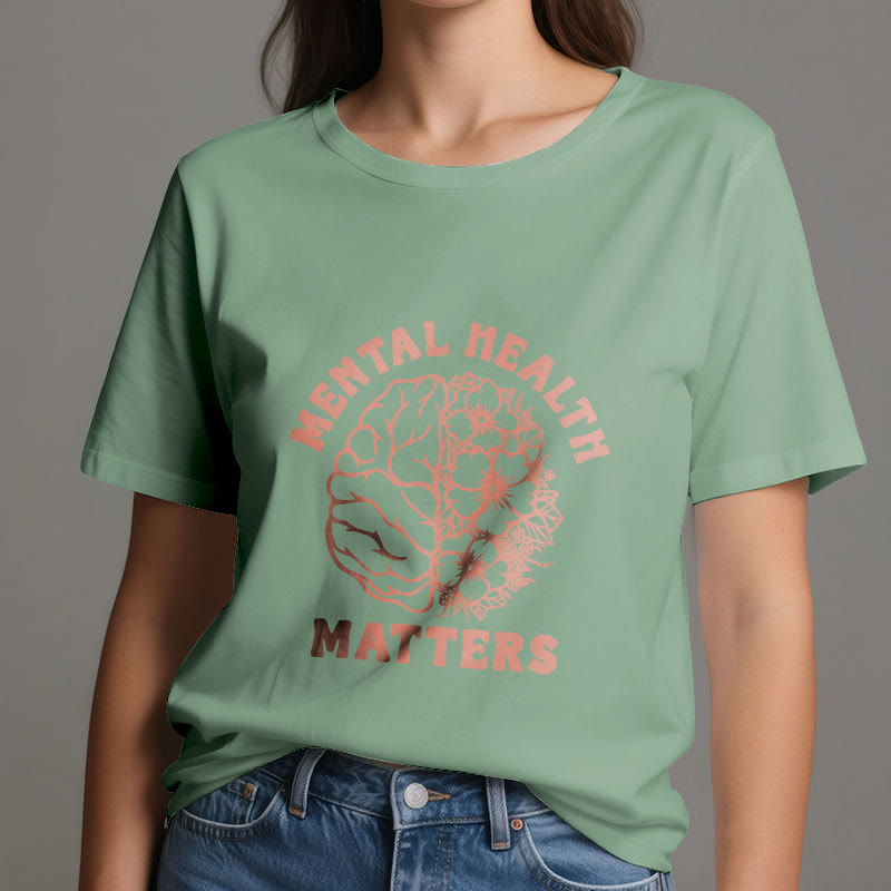 Olivenorma "MENTAL HEALTH MATTERS" Inspirational Cotton T-Shirt - image 19