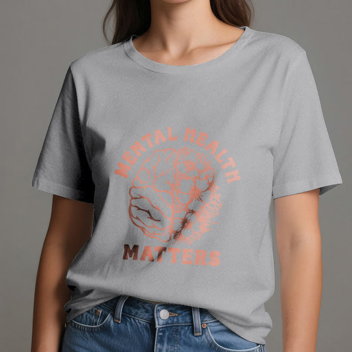 Olivenorma "MENTAL HEALTH MATTERS" Inspirational Cotton T-Shirt - image 11