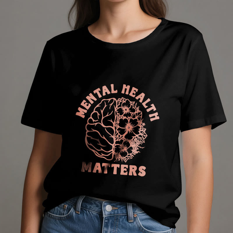 Olivenorma "MENTAL HEALTH MATTERS" Inspirational Cotton T-Shirt - image 9