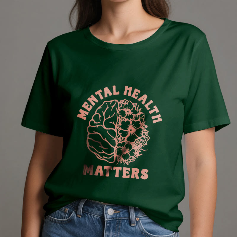 Olivenorma "MENTAL HEALTH MATTERS" Inspirational Cotton T-Shirt - image 21