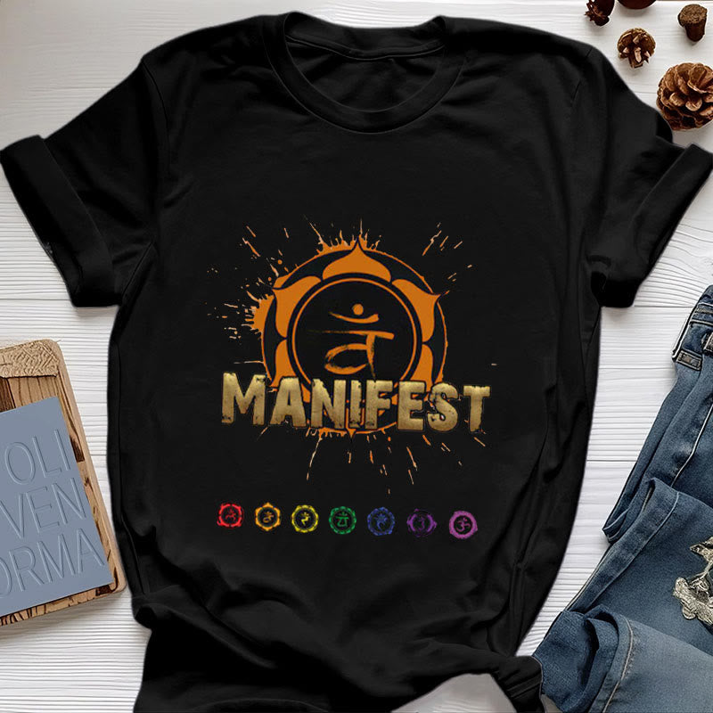 Olivenorma Unisex "MANIFEST" Throat Chakra Short Sleeve T-Shirt