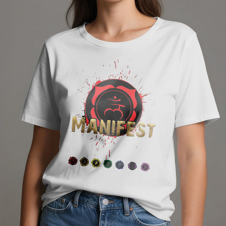 Olivenorma Unisex "MANIFEST" Throat Chakra Short Sleeve T-Shirt