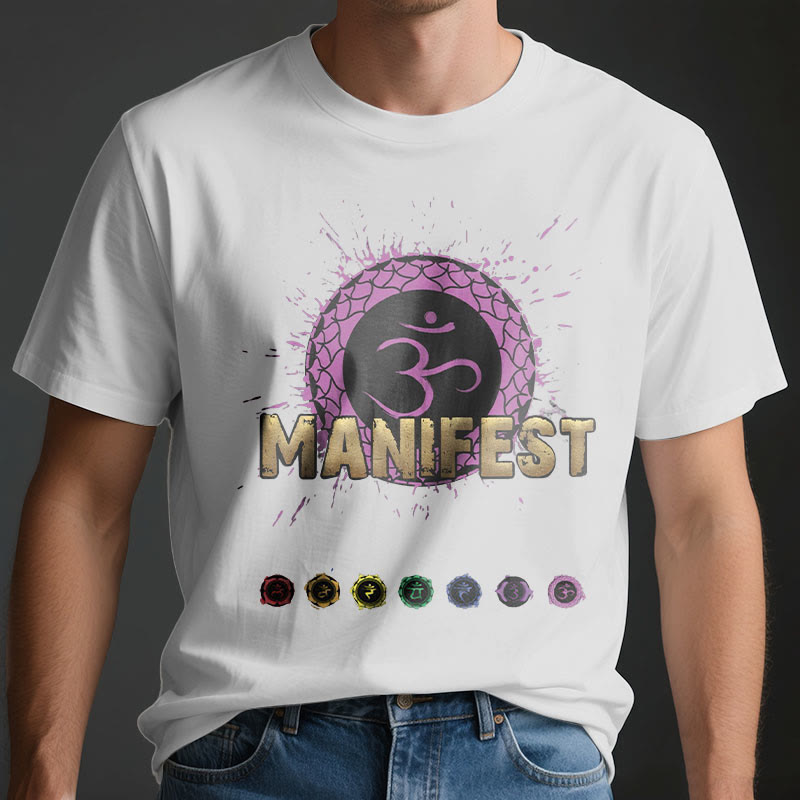 Olivenorma Unisex "MANIFEST" Throat Chakra Short Sleeve T-Shirt